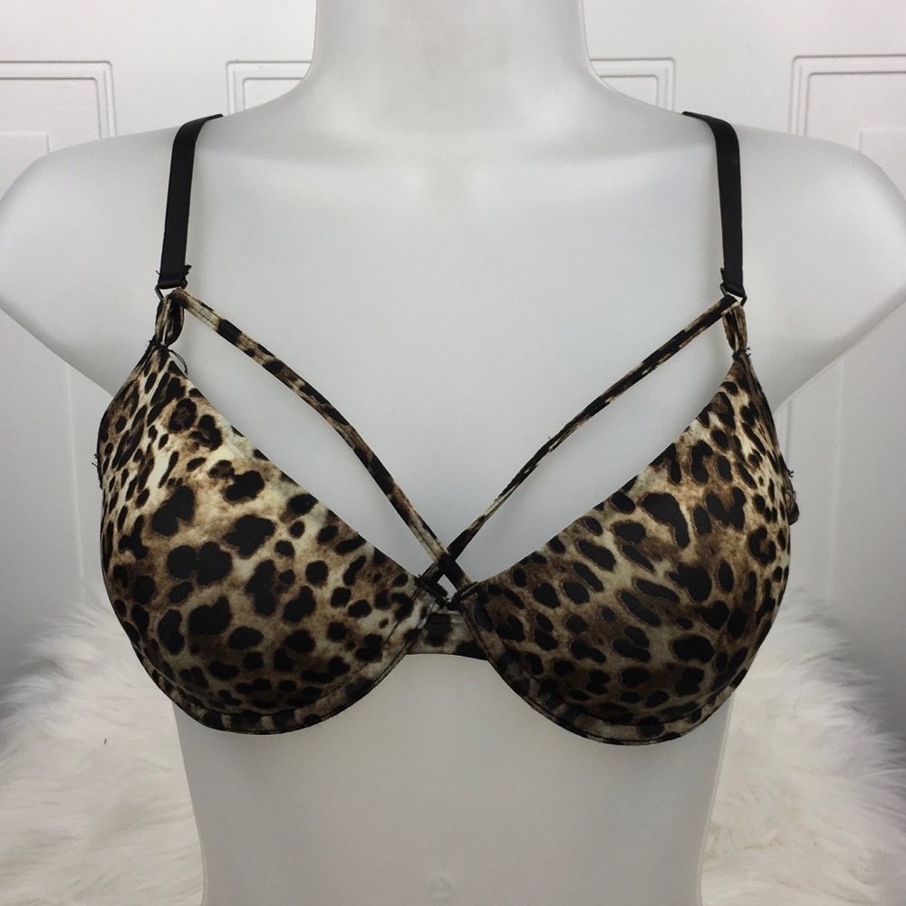 Leopard CrissCross Bra! 34-C, NEVER WORN.